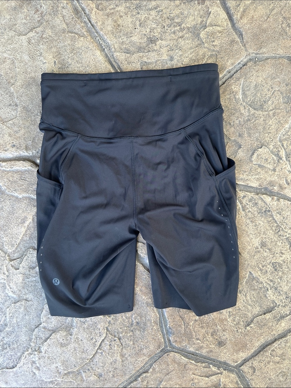 lululemon athletica Black High-Rise Bike Run Shorts with Side Pockets